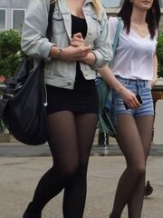Brit Teens in Cut-offs and Tights -  -
