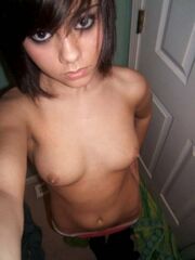 Cute nude goth teenager