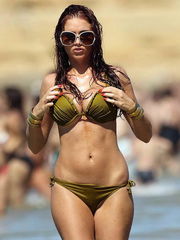 Amy Childs in Swimsuit at the Beach in..