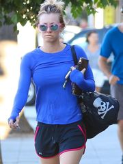 KALEY CUOCO in Cut-offs Leaves a Gym in..