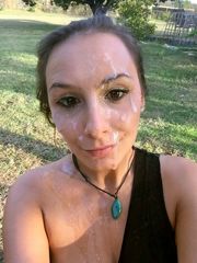Combined porn pics with messy facial..