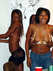 Lonely black girlfriends unclothing in